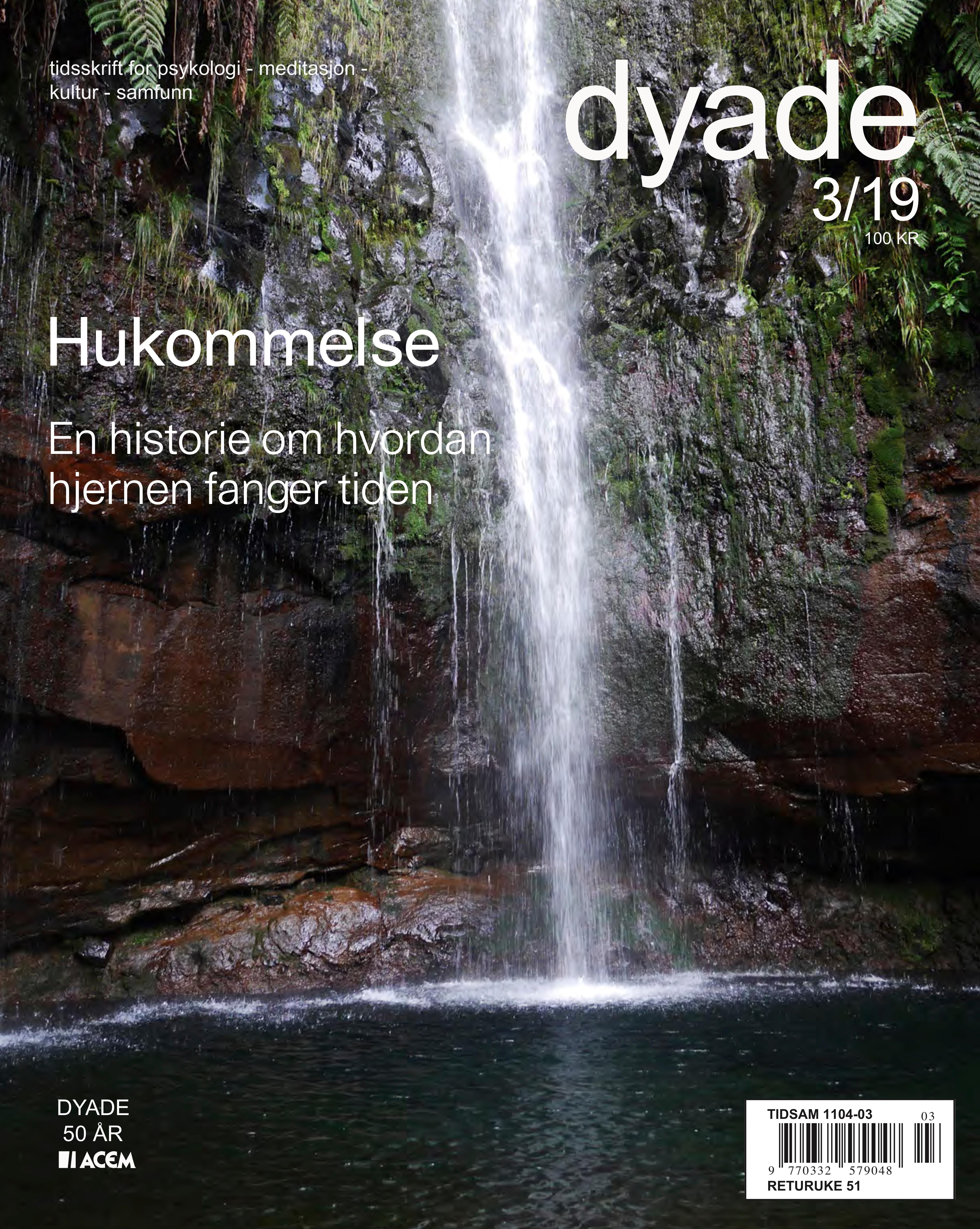 Dyade. Nr 3/2019 - tidsskrift for psykologi, meditasjon, kultur, samfunn : hukommelse : en historie om hvordan hjernen fanger tiden