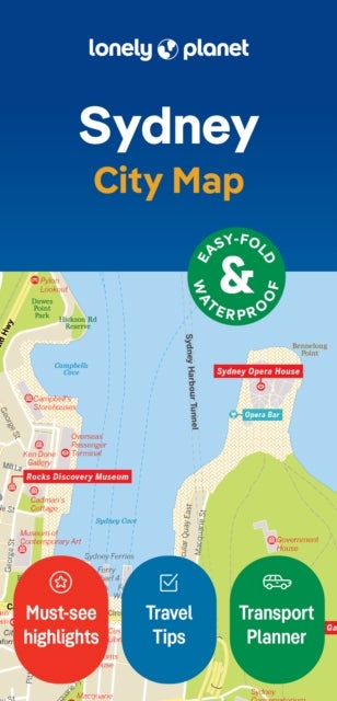 Lonely Planet Sydney City Map - Durable, Waterproof, Easy-Fold Planning Map with Attractions & Walking Tours