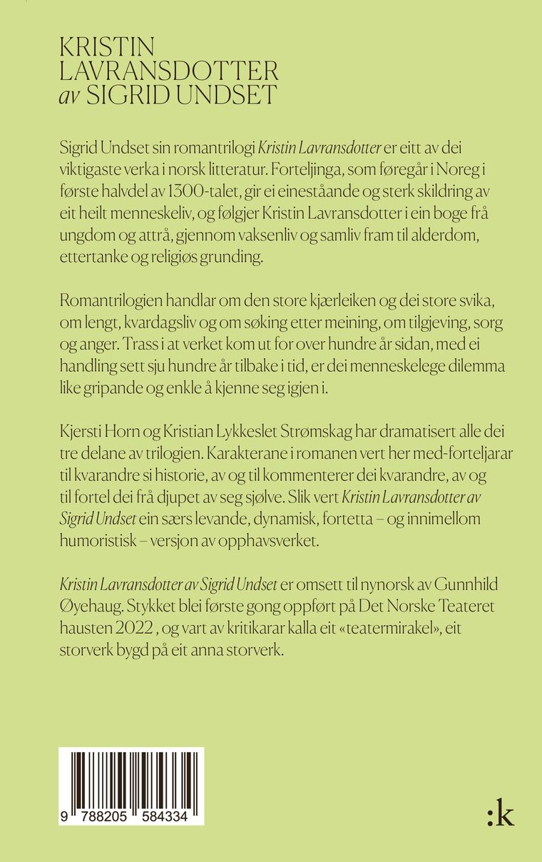 Kristin Lavransdotter av Sigrid Undset