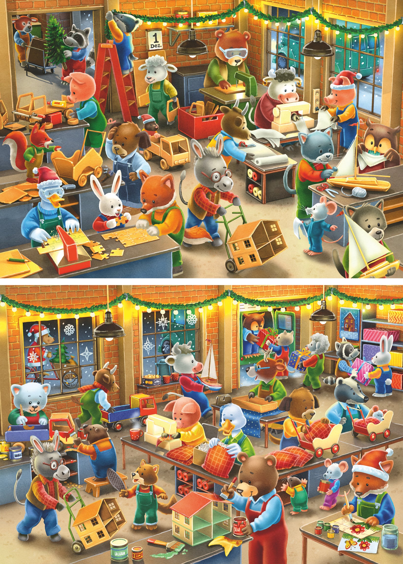 Puslespill 2X12 Julelekefabrikken Ravensburger