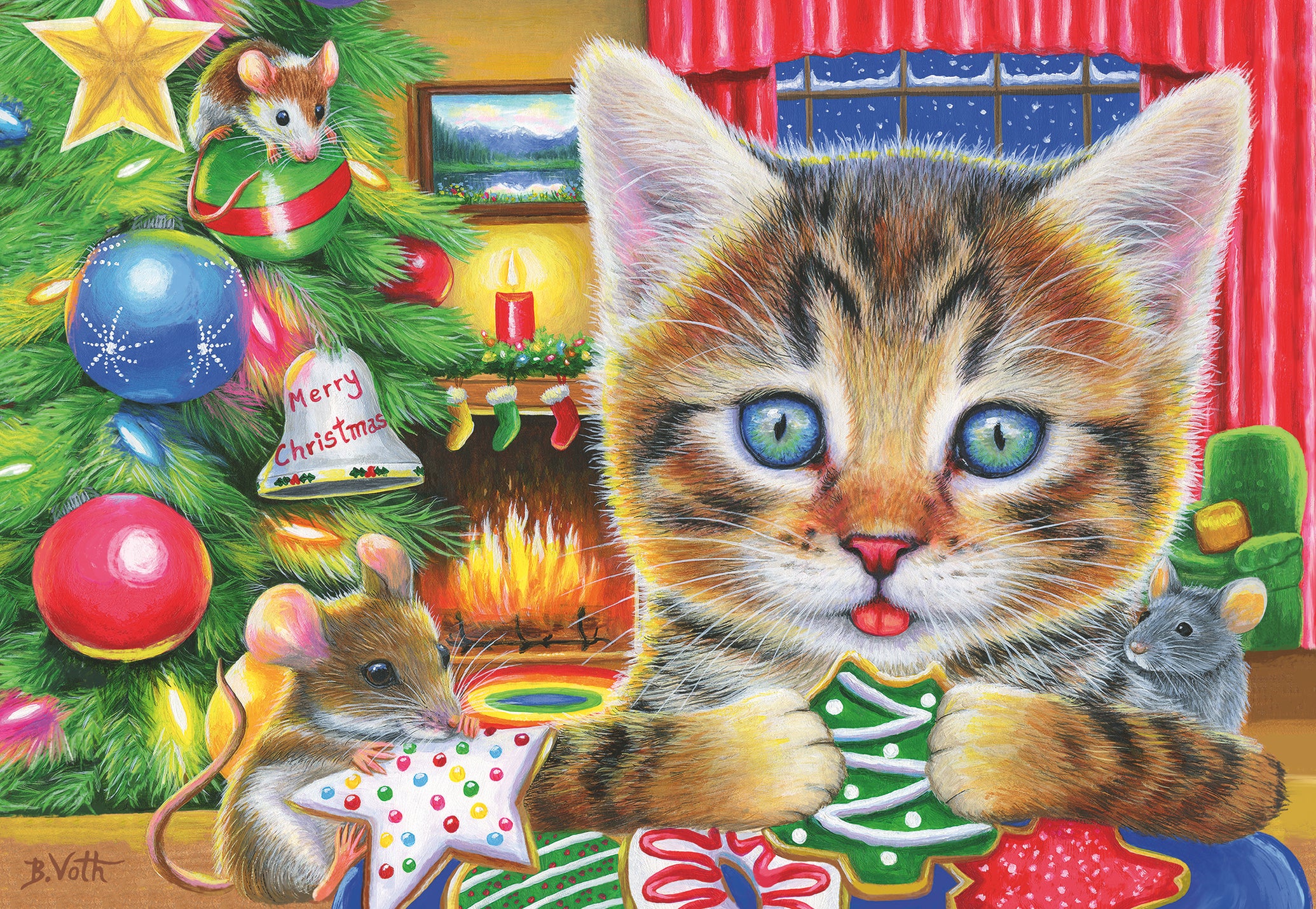 Puslespill 2X24 Julekattunger Ravensburger