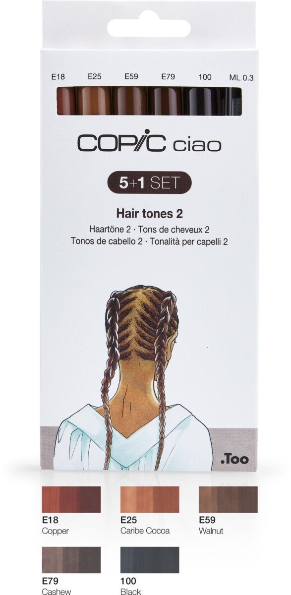 Tusj Copic Ciao Alkoholbasert 5+1 Hair Tones 2