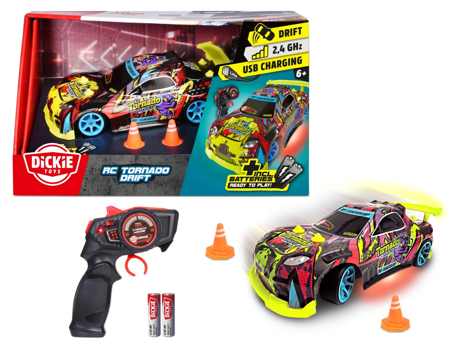 Dickie Tornado Drift Rc Bil 22 Cm