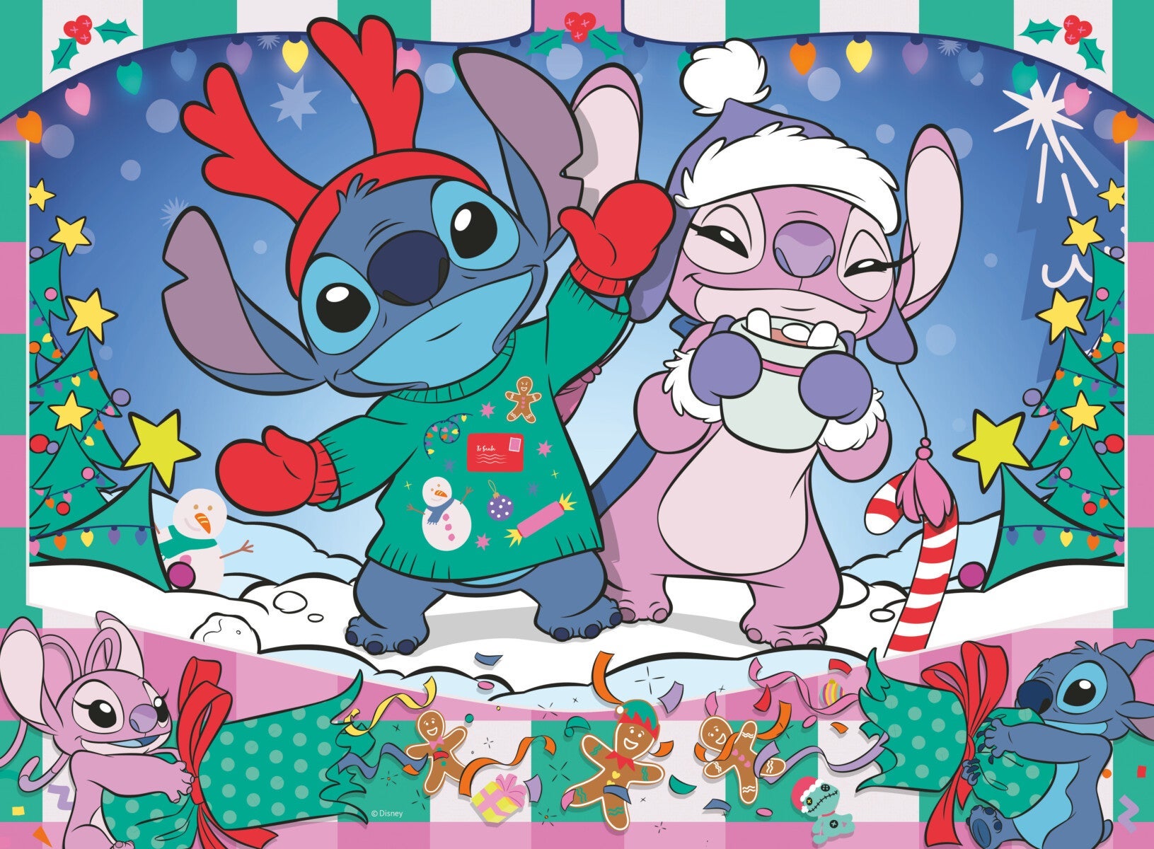 Puslespill 100 Disney Stitch Jul Ravensburger