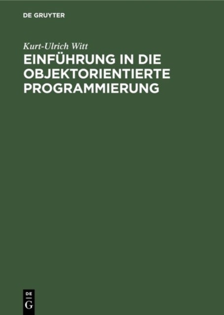 Einfuhrung in die objektorientierte Programmierung
