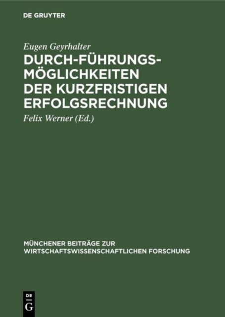 Durchfuhrungsmoglichkeiten Der Kurzfristigen Erfolgsrechnung