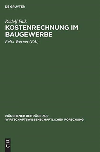 Kostenrechnung Im Baugewerbe