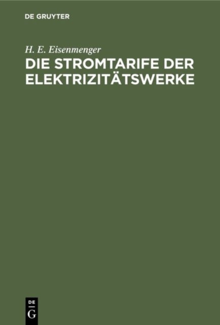 Die Stromtarife Der Elektrizitatswerke - Theorie Und PRAXIS