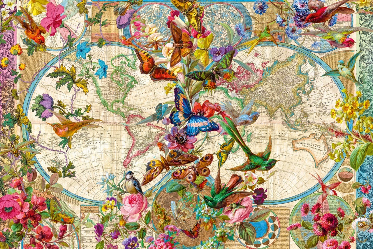 Puslespill 3000 Flora &Fauna Verdenskart Ravensburger