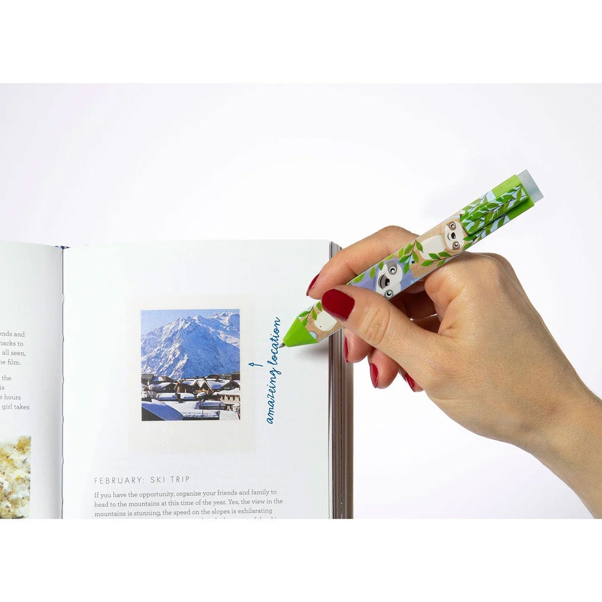 Pen Bookmark Sloth with Refills