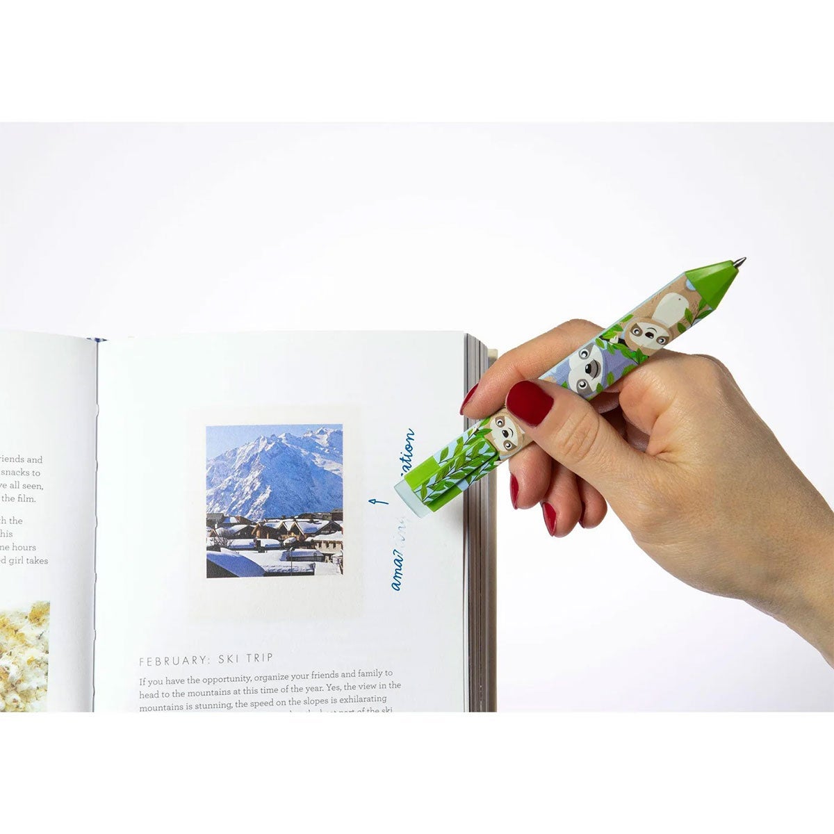 Pen Bookmark Sloth with Refills