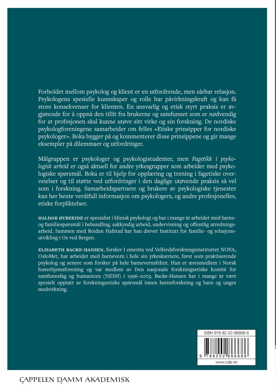 Fagetikk i psykologisk arbeid