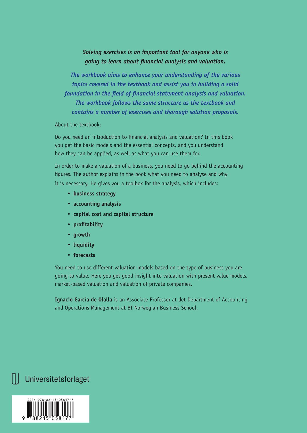 Financial analysis and valuation
