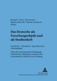 Das Deutsche ALS Forschungsobjekt Und ALS Studienfach