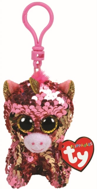 Bamse Ty Sunset Coral Glitt Enhjørn Clip