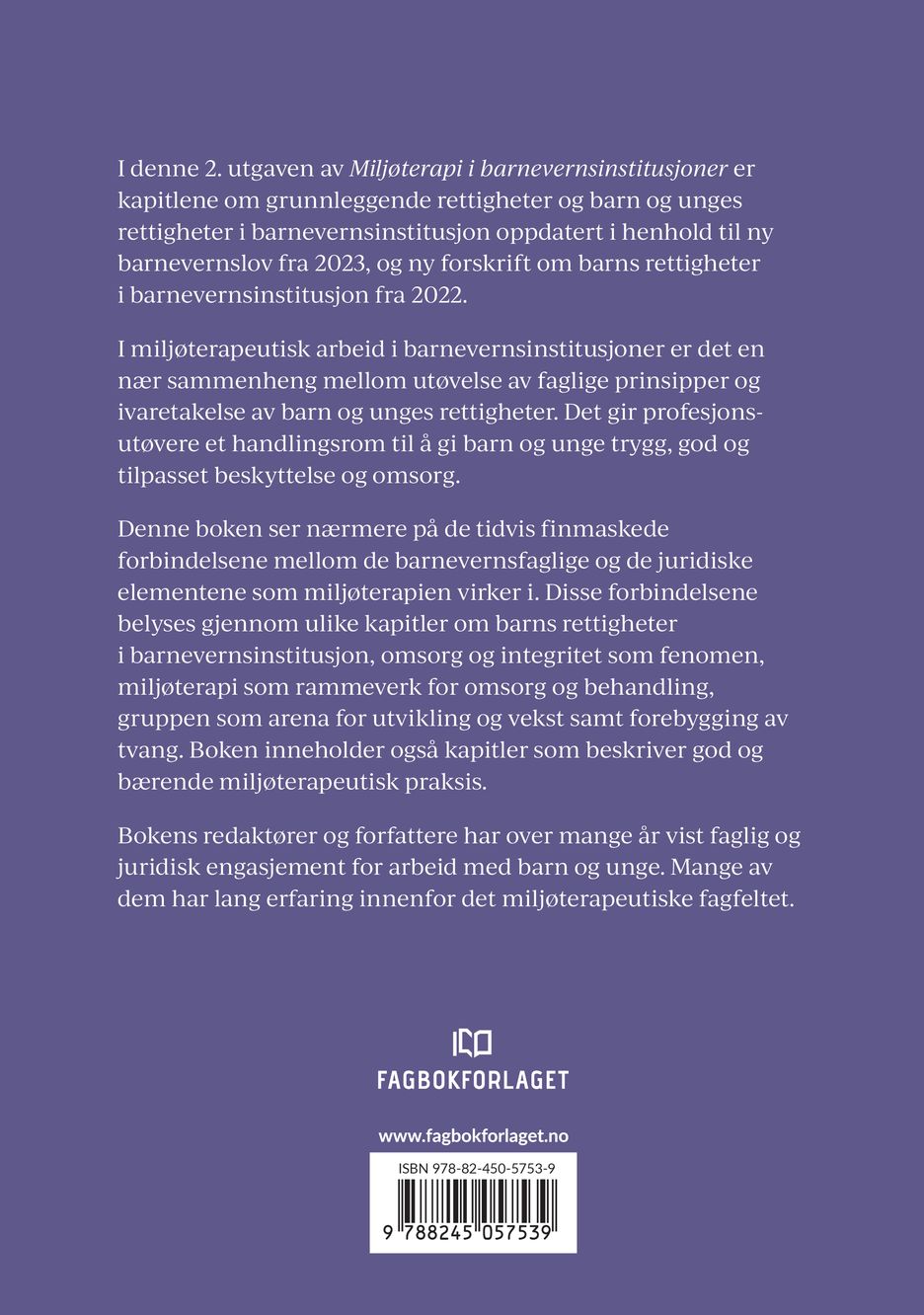 Miljøterapi i barnevernsinstitusjoner