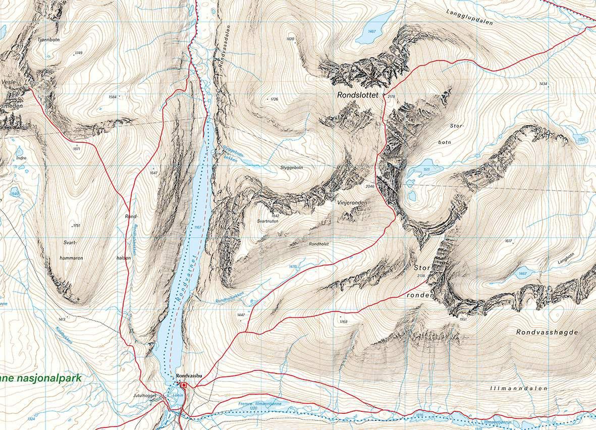 Høyfjellskart: Rondanemassivet