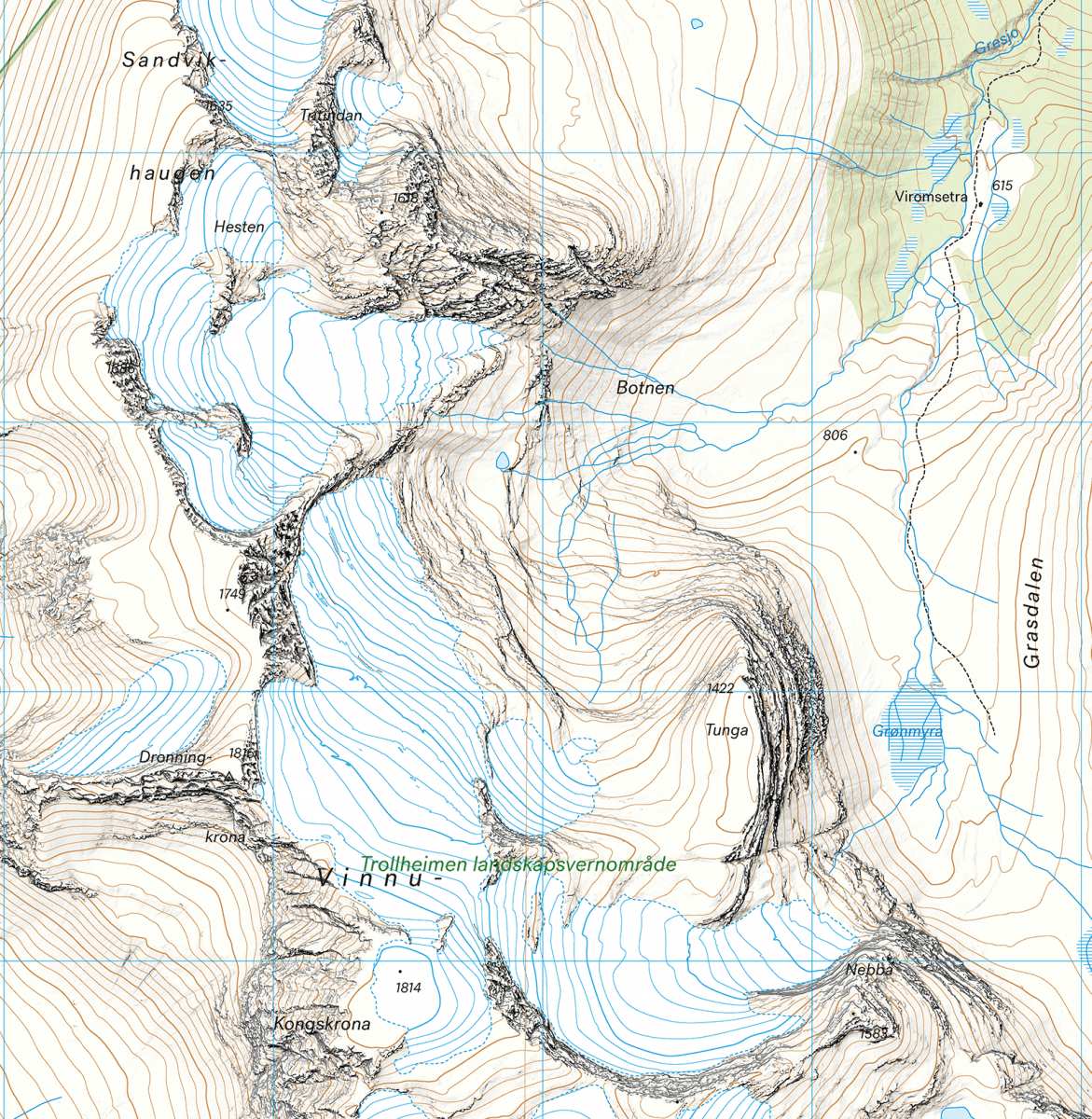 Trollheimen: Sunndal / Innerdalen - Hoyfjellskart