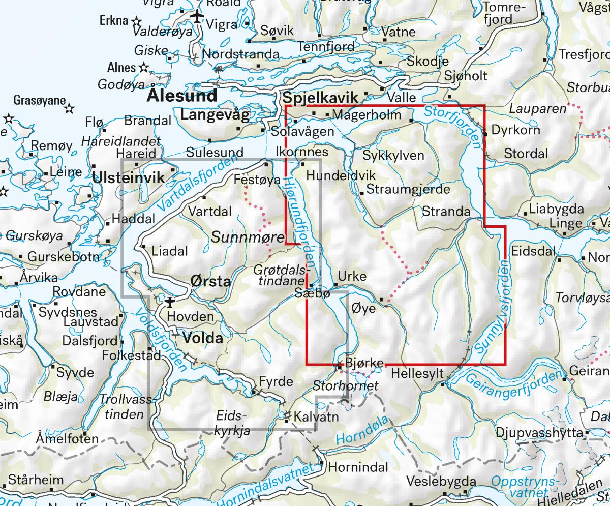 Sunnmore: Stranda & Slogen - Hoyfjellskart