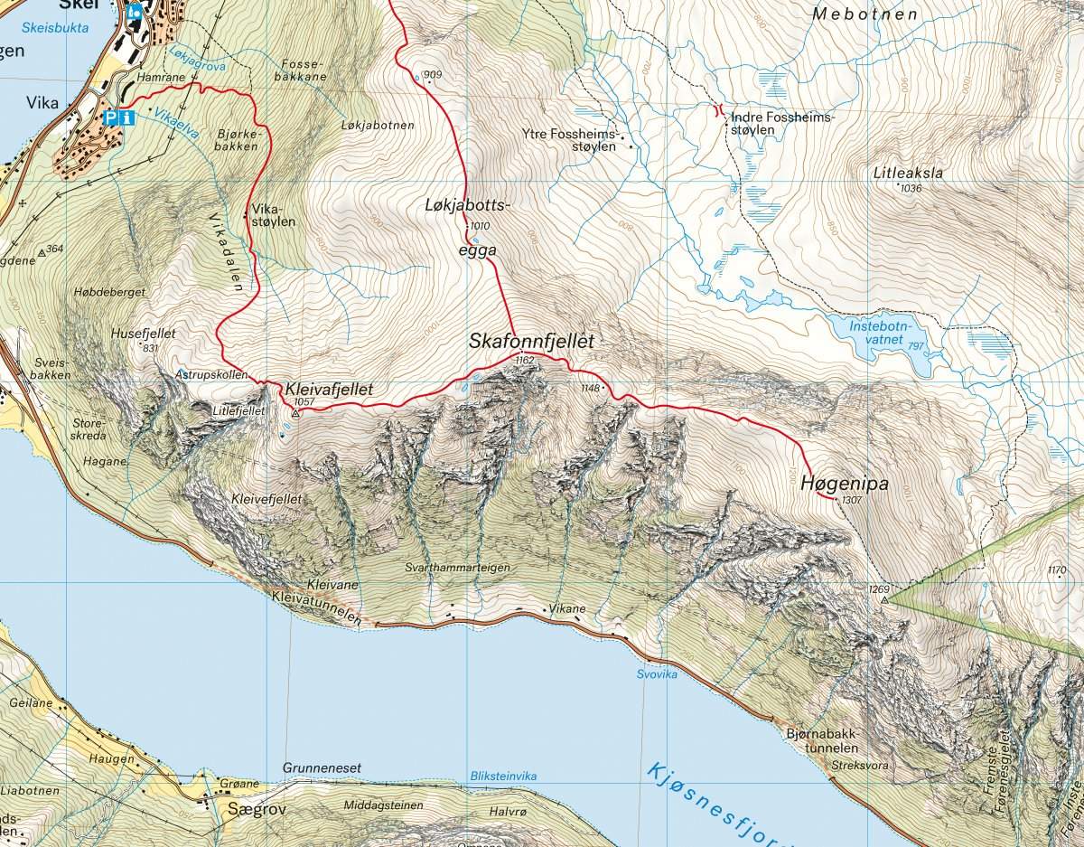 Høyfjellskart Jølster