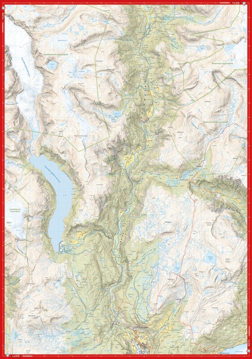 Høyfjellskart Jostedalen