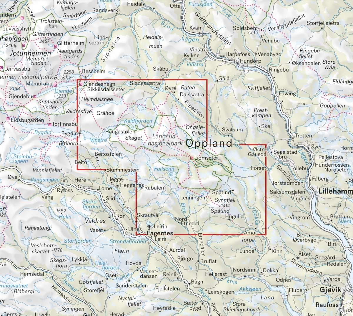 Turkart Langsua nasjonalpark och Spåtind