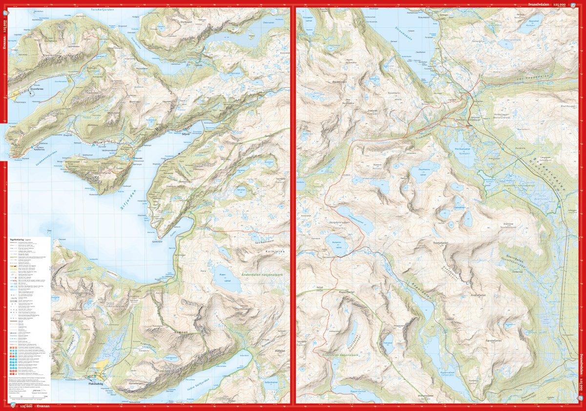 Høyfjellskart Senja: Keipen, Tredjefjellet & Kvænan