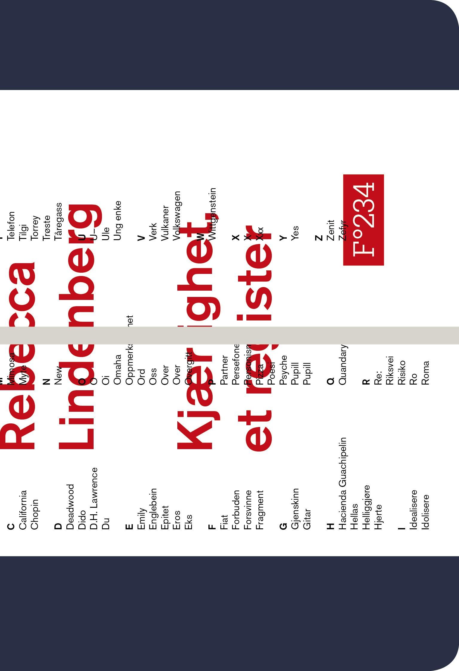 Kjærlighet, et register