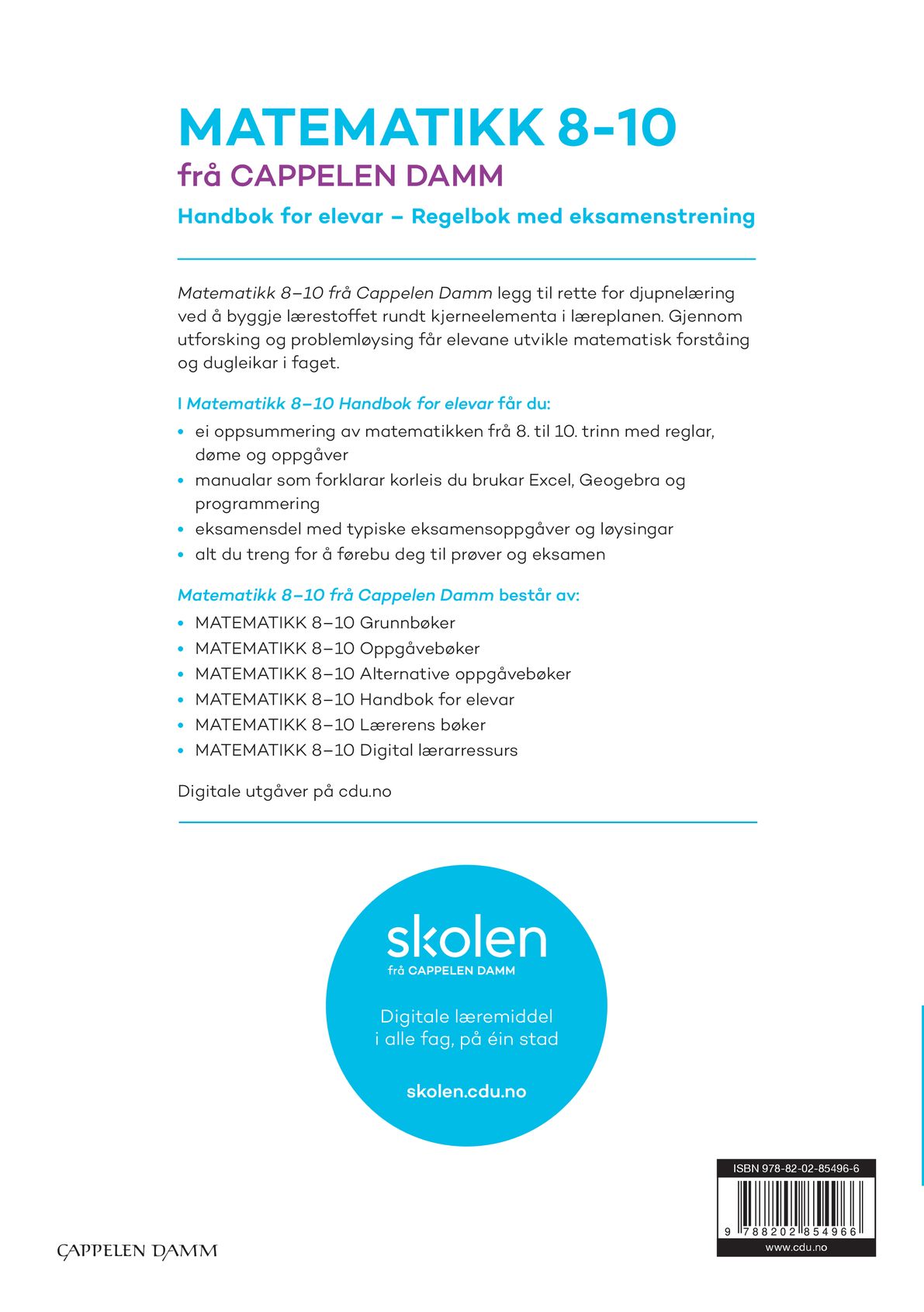 Matematikk 8-10 frå Cappelen Damm