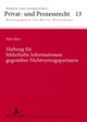 Haftung fuer fehlerhafte Informationen gegenueber Nichtvertragspartnern