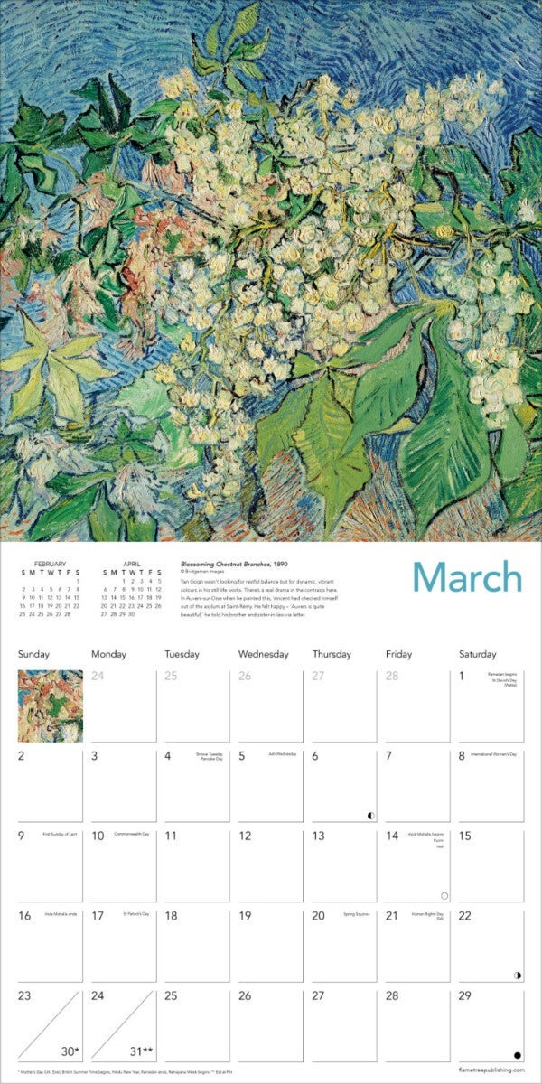 Kalender 2025 Van Gogh Blooms 30x30cm