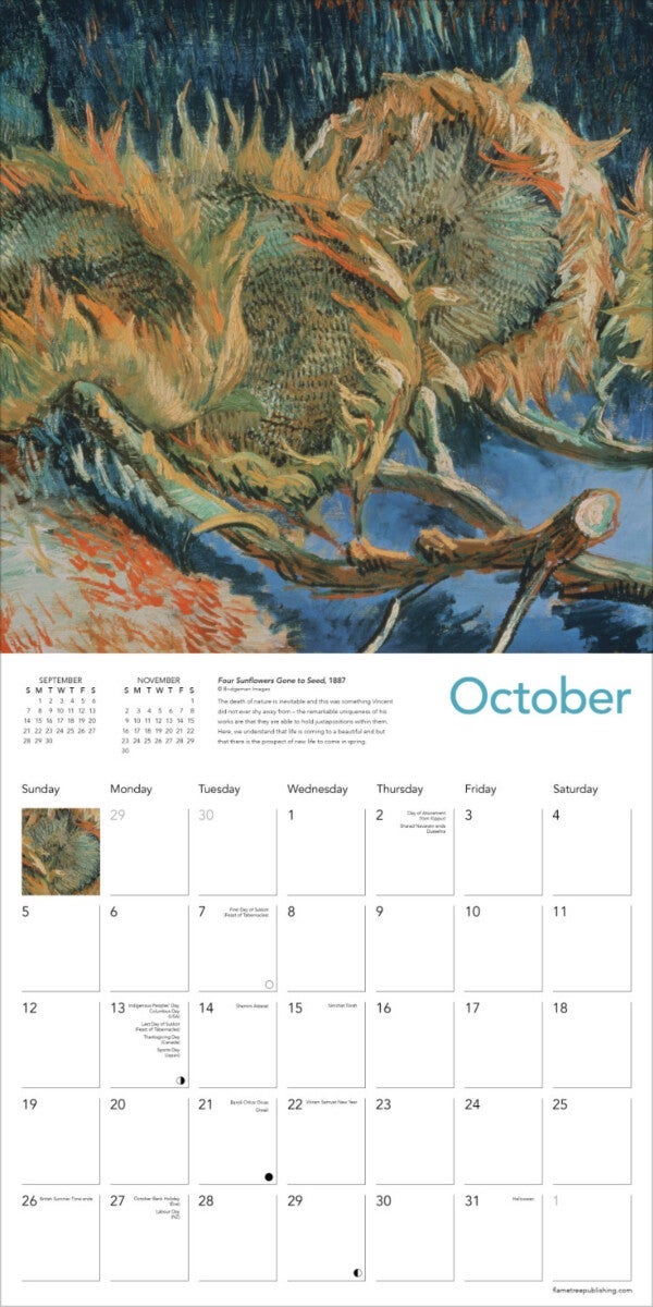 Kalender 2025 Van Gogh Blooms 30x30cm