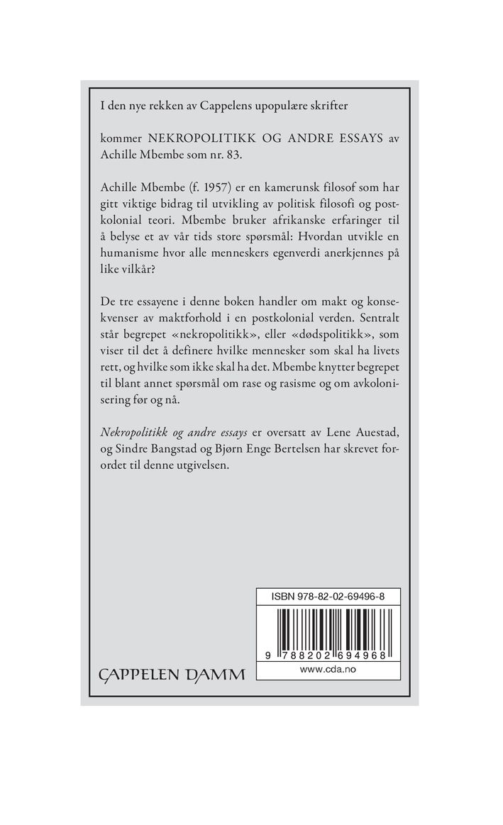Nekropolitikk og andre essays