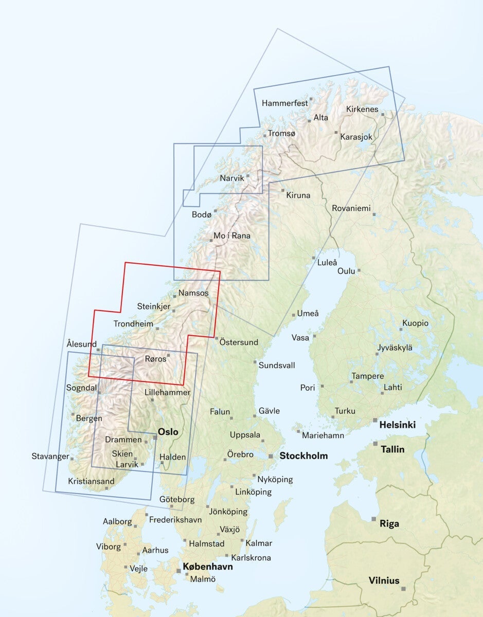 Car and tourist map of Central Norway (Midt Norge)