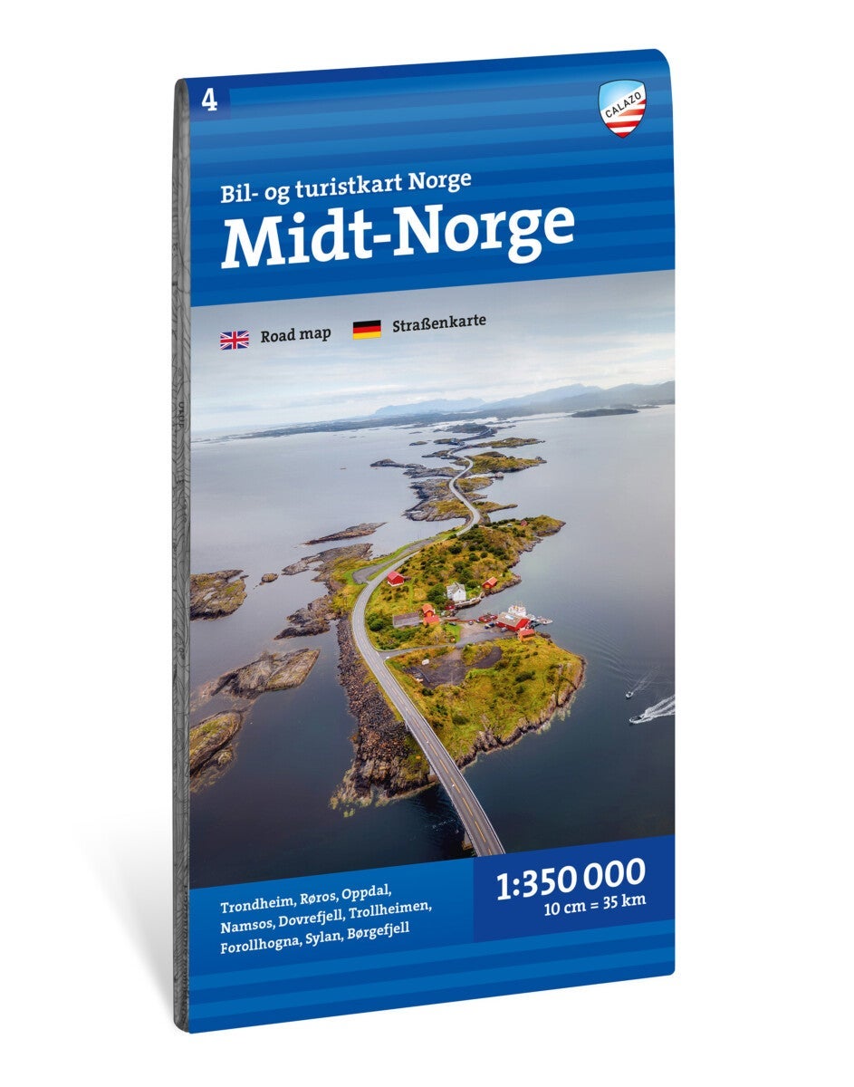 Car and tourist map of Central Norway (Midt Norge)
