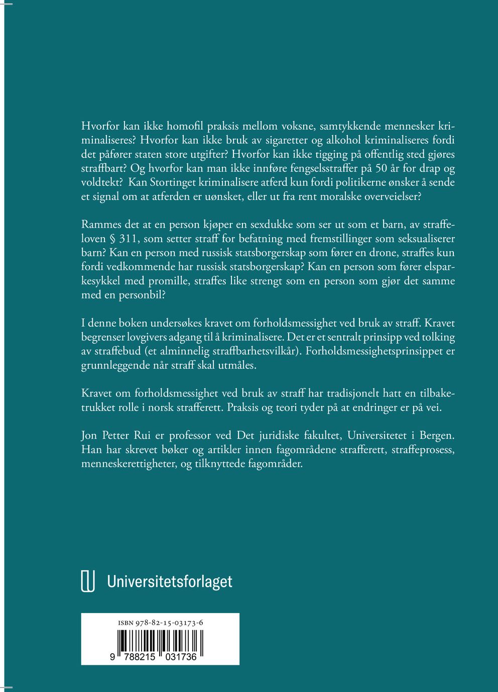 Forholdsmessighetsprinsippet og straff