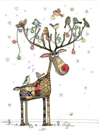Doble julekort 12x17 Kooks, Rudolph Perch