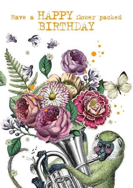 Kort Pabuku Flower Packed Birthday