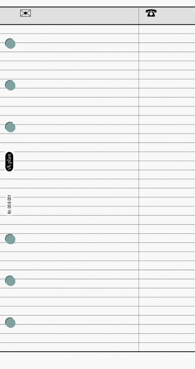 Aplan Pocket Telefonliste pk á 24 Ark