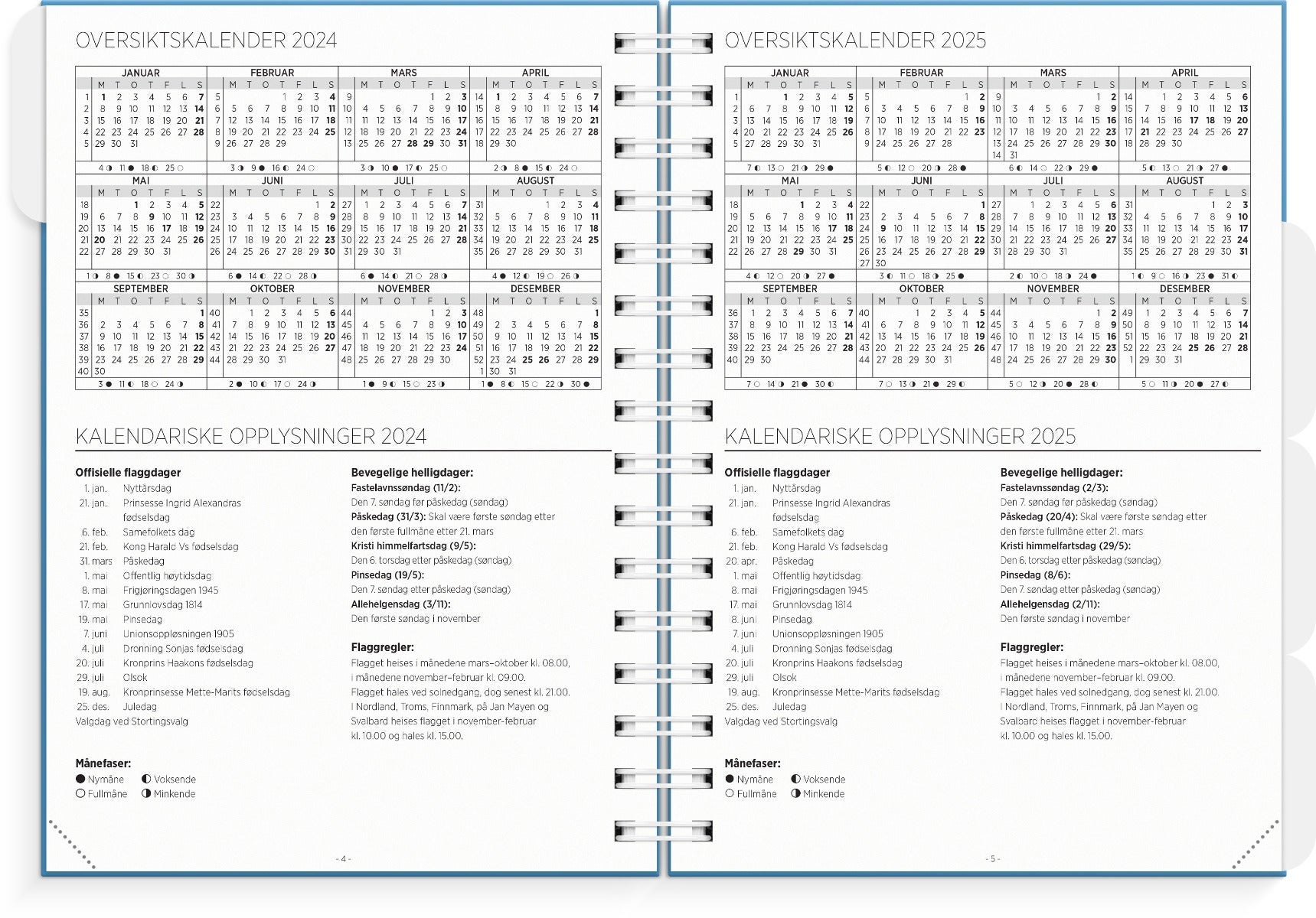 Lærerkalender A5 vg skole 25/26 blå