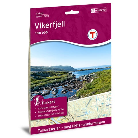 Vikerfjell 1:50 000 - Veikart