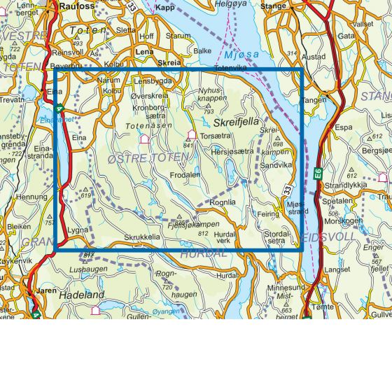 Totenåsen 1:25 000
