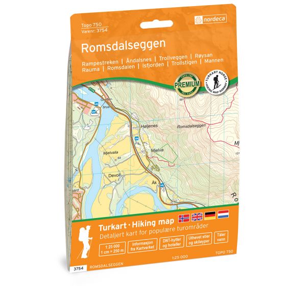 Romsdalseggen 1:25 000 - Veikart