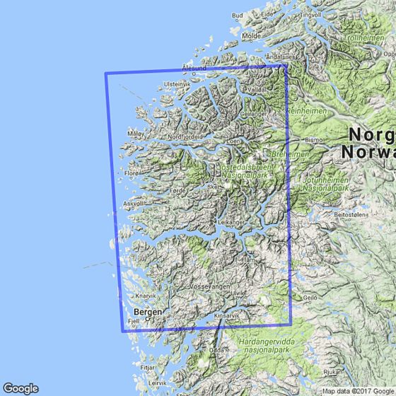 The fjords / Vestlandet 1:250 000