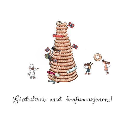 Kort konfirmasjon Kransekake Talén