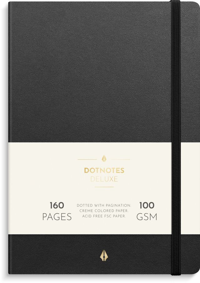 Notatbok Burde Deluxe A5 Dotter Black