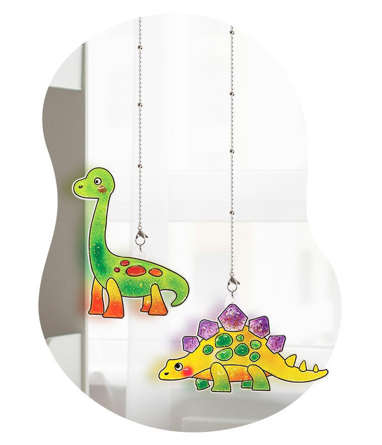Amos Glassmaling Suncatcher Dino