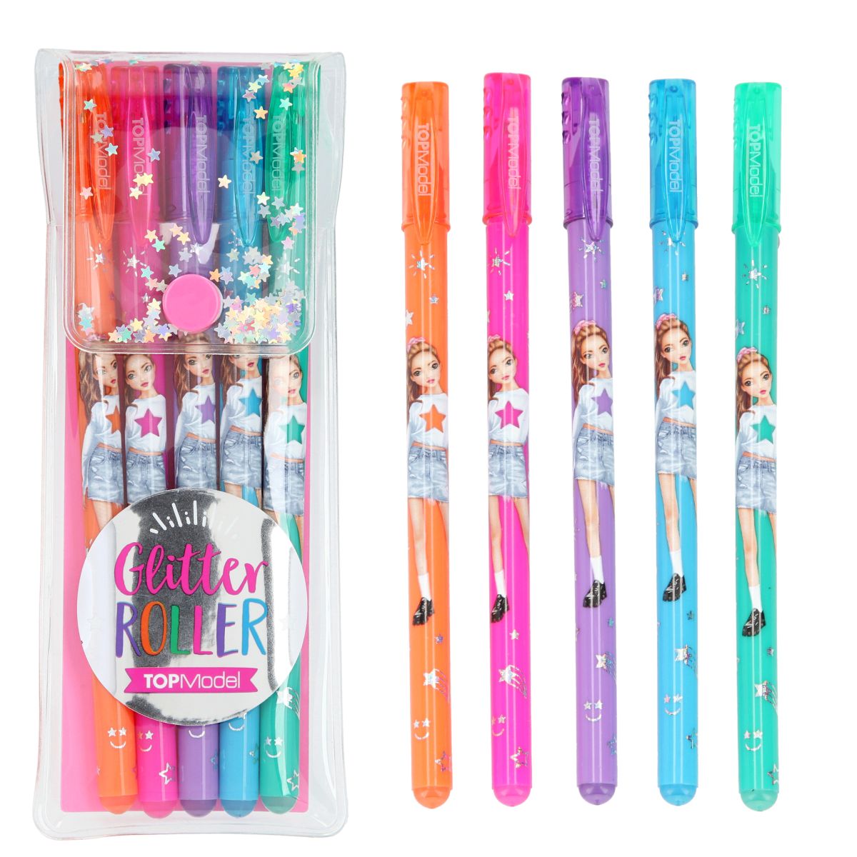 Glittergel Pen Sett 5 Farger Topmodel