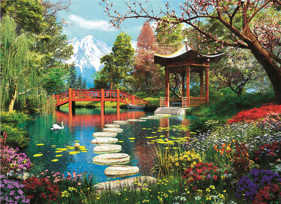 Puslespill 1000 Fuji Garden Clementoni