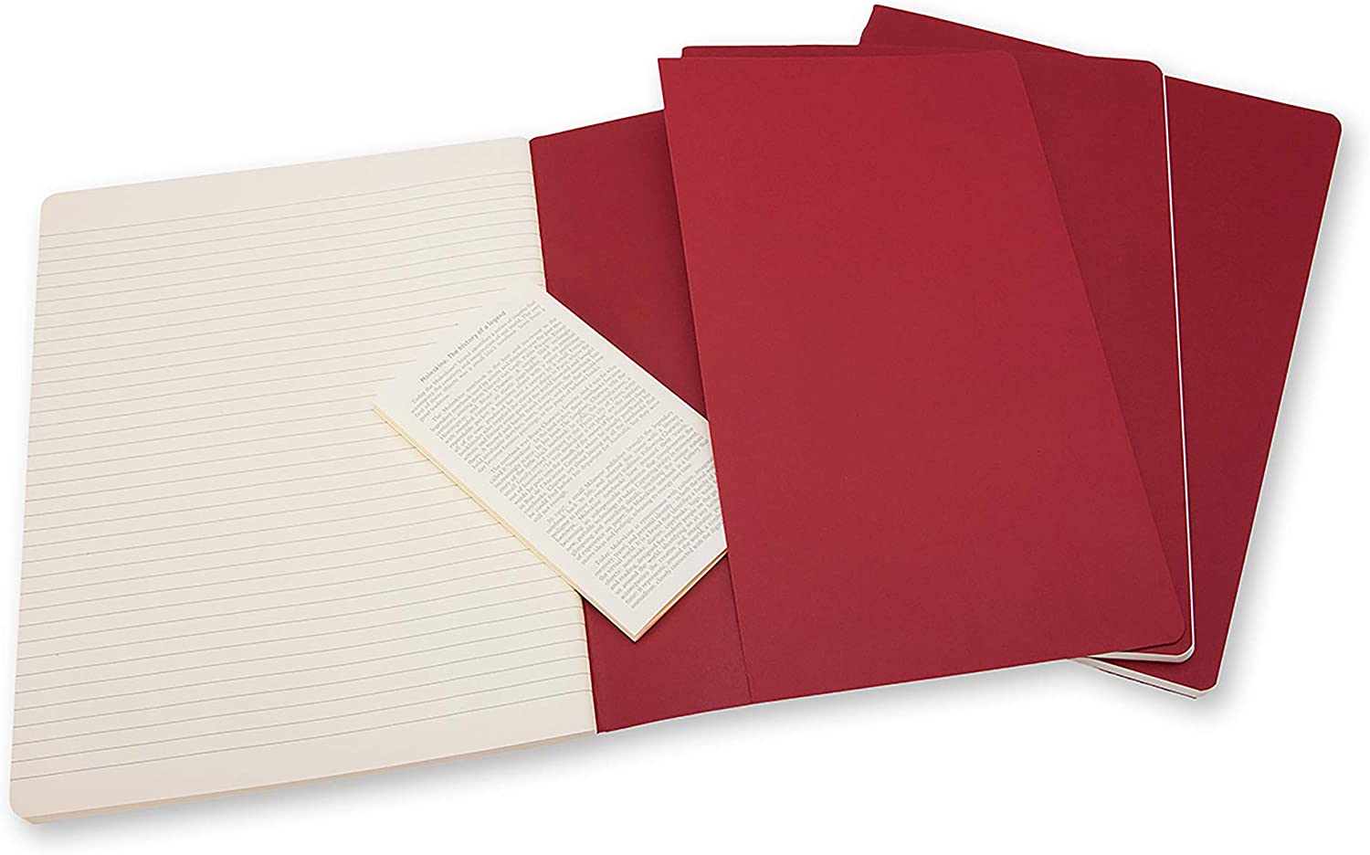 Notatbok Moleskine Cahier Linjert Rød XL (3)